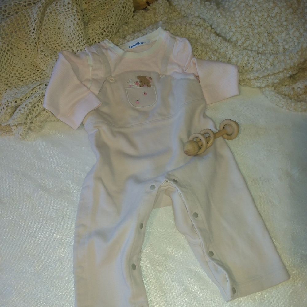 Pink Baby Romper with Embroidered Detail